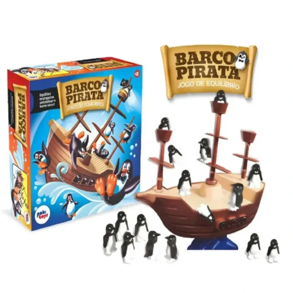 Jogo de Equilíbrio Barco Pirata Pinguim
